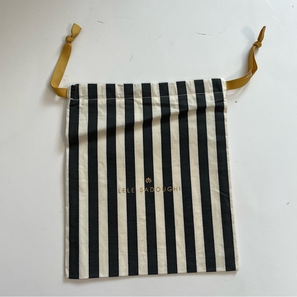 Lele Sadoughi Small Striped Drawstring Dust Bag 8” x 7” - Picture 1 of 6